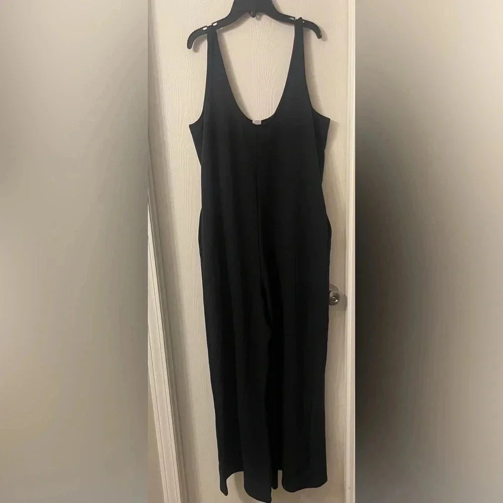 New Savage X Fenty Xssential relaxed jumpsuit wide leg black size 12 14 - Picture 6 of 7